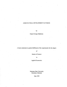 AGRICULTURAL DEVELOPMENT PATTERNS by Daniel George Hallstrom