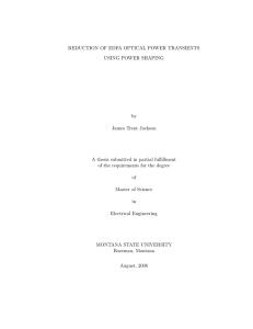 REDUCTION OF EDFA OPTICAL POWER TRANSIENTS USING POWER SHAPING by James Trent Jackson