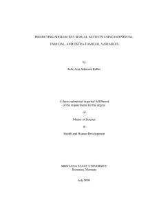 PREDICTING ADOLESCENT SEXUAL ACTIVITY USING INDIVIDUAL, FAMILIAL, AND EXTRA-FAMILIAL VARIABLES by