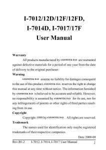I-7012/12D/12F/12FD, I-7014D, I-7017/17F User Manual