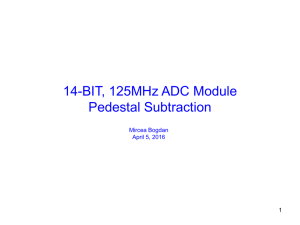 14-BIT, 125MHz ADC Module Pedestal Subtraction 1 Mircea Bogdan