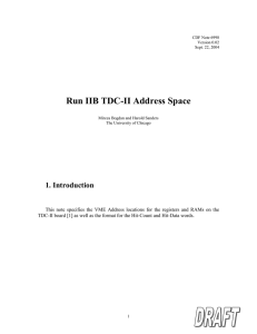 Run IIB TDC-II Address Space 1. Introduction