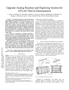 Upgrade Analog R Readout and Digitizing S ATLAS S TileCal Demonstrator