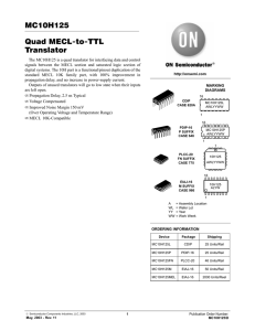 MC10H125 Quad MECL−to−TTL Translator