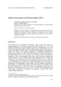 Influence of formamide on the thermal stability of DNA