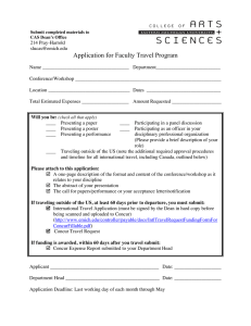 Application for Faculty Travel Program