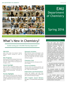EMU Department of Chemistry Spring 2016