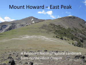 Mount Howard – East Peak A Proposed National Natural Landmark