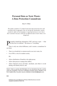 Personal Data as Toxic Waste: A Data Protection Conundrum