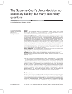 The Supreme Court’s Janus decision: no secondary liability, but many secondary questions