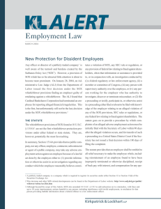 Employment Law New Protection for Dissident Employees