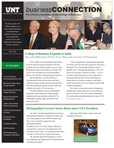 business The official e-newsletter of the College of Business