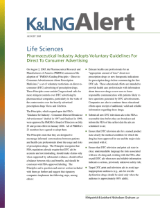 Life Sciences Pharmaceutical Industry Adopts Voluntary Guidelines For Direct To Consumer Advertising