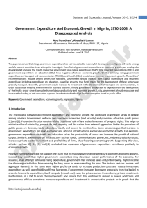 Government Expenditure And Economic Growth In Nigeria, 1970-2008: A Disaggregated Analysis