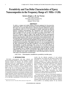 Permittivity and Tan Delta Characteristics of Epoxy