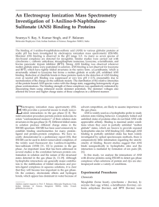 An Electrospray Ionization Mass Spectrometry Investigation of 1-Anilino-8-Naphthalene-