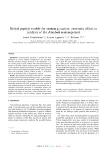 Helical peptide models for protein glycation: proximity e¡ects in