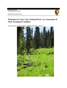 Wetlands of Crater Lake National Park: An Assessment of  Their Ecological Condition Natural Resource Technical Report NPS/KLMN/NRTR—2008/115 National Park Service 