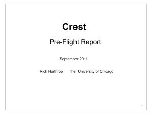 Crest Pre-Flight Report September 2011