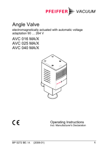 Angle Valve AVC 016 MA/X AVC 025 MA/X AVC 040 MA/X