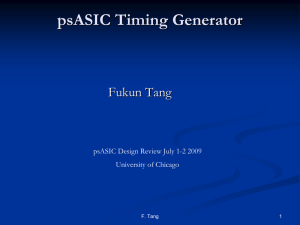 psASIC Timing Generator Fukun Tang psASIC Design Review July 1-2 2009