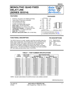 MONOLITHIC QUAD FIXED DELAY LINE (SERIES 3D3314)