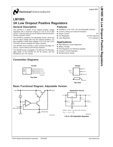 LM1085 3A Low Dropout Positive Regulators 3A Low