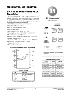MC10ELT20, MC100ELT20 5VTTL to Differential PECL Translator
