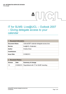 IT for SLMS: Live@UCL – Outlook 2007 calendar