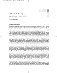 “What is a City?” Architectural Record Lewis Mumford Editors’ Introduction