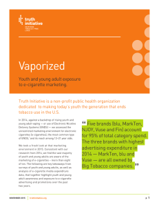 Vaporized Youth and young adult exposure to e-cigarette marketing.
