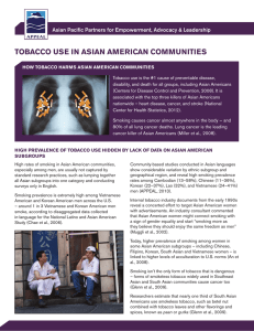 Tobacco USE in aSian amErican commUniTiES