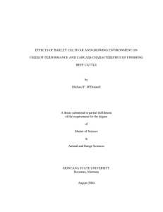 EFFECTS OF BARLEY CULTIVAR AND GROWING ENVIRONMENT ON