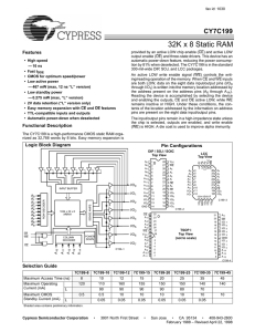 32K x 8 Static RAM CY7C199 Features