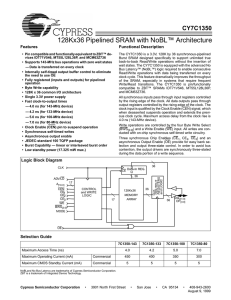 128Kx36 Pipelined SRAM with NoBL™ Architecture CY7C1350 Features Functional Description