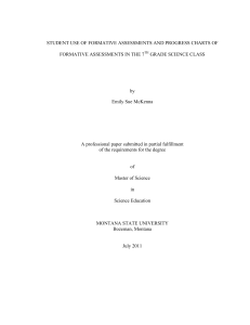 STUDENT USE OF FORMATIVE ASSESSMENTS AND PROGRESS CHARTS OF