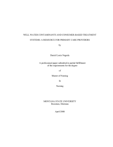 WELL WATER CONTAMINANTS AND CONSUMER-BASED TREATMENT by