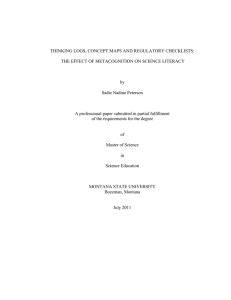 THINKING LOGS, CONCEPT MAPS AND REGULATORY CHECKLISTS: