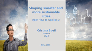 Shaping smarter and more sustainable cities Cristina Bueti