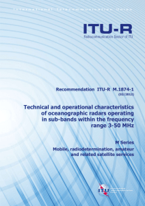 Technical and operational characteristics of oceanographic radars operating