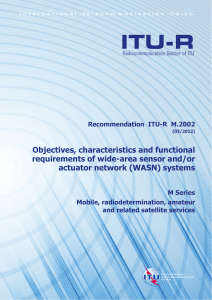 Objectives, characteristics and functional requirements of wide-area sensor and/or