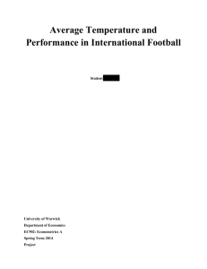 Average Temperature and Performance in International Football  Student