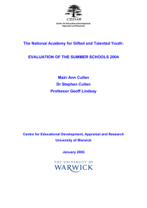 The National Academy for Gifted and Talented Youth:  Mairi Ann Cullen