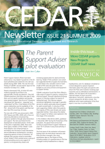 CEDAR Newsletter ISSUE 21 SUMMER 2009