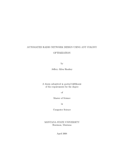 AUTOMATED RADIO NETWORK DESIGN USING ANT COLONY OPTIMIZATION by Jeffrey Allen Sharkey