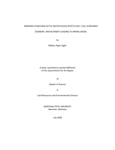   E. COLI SEDIMENT, AND NUTRIENT LOADING TO SPRING CREEKS  by 