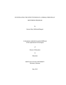 INVESTIGATING THE EFFECTIVENESS OF A FORMAL PRINCIPALS’ MENTORING PROGRAM by