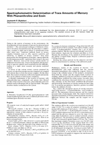 Spectrophotometric Determination of Trace Amounts of  Mercury 12, Jayateerth