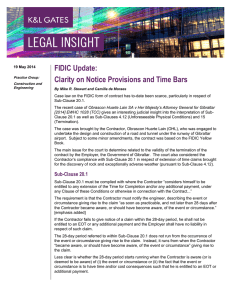 FIDIC Update: Clarity on Notice Provisions and Time Bars