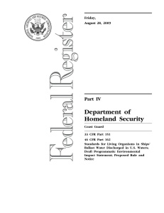 Department of Homeland Security Part IV Friday,